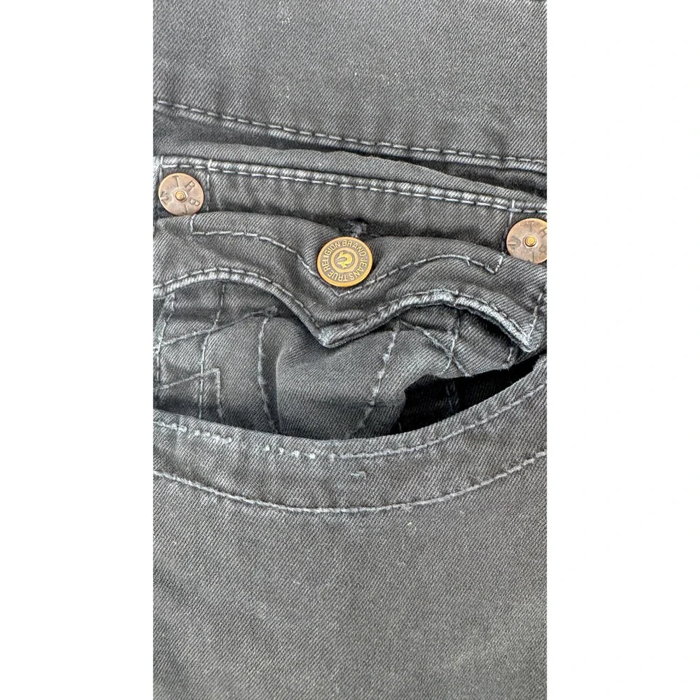 True Religion Pants Mens 32 Blue Straight Leg Flap Pocket Horseshoe Streetwear